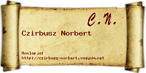 Czirbusz Norbert névjegykártya